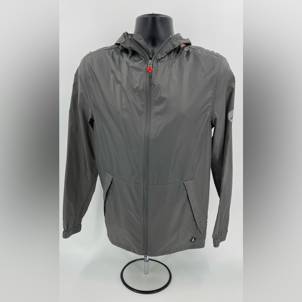 Sperry Top Sider Rain Windbreaker Hooded Jacket Grey Unisex Medium‎ M